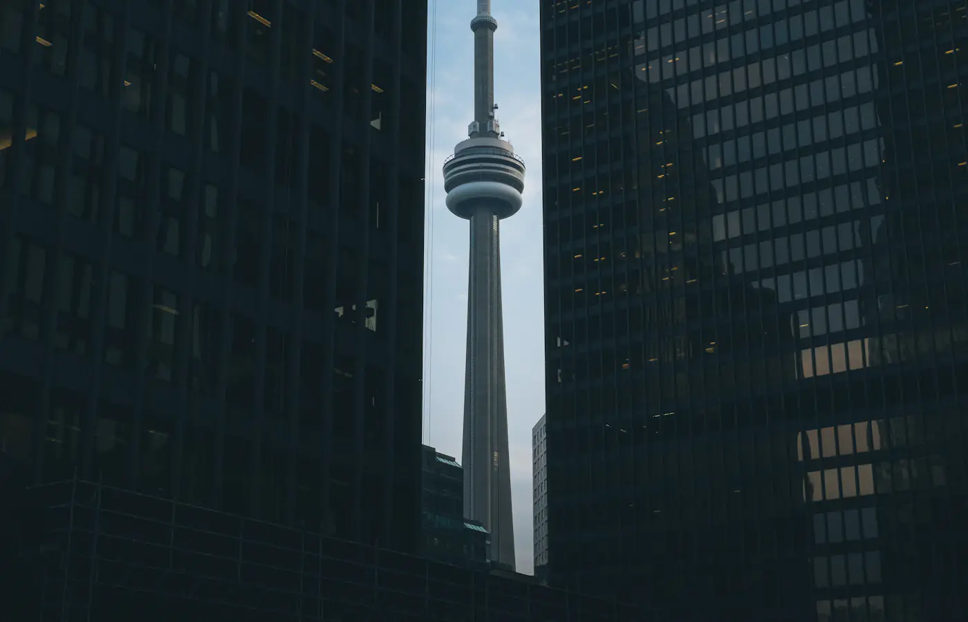 Toronto's CN Tower among downtown glass office towers