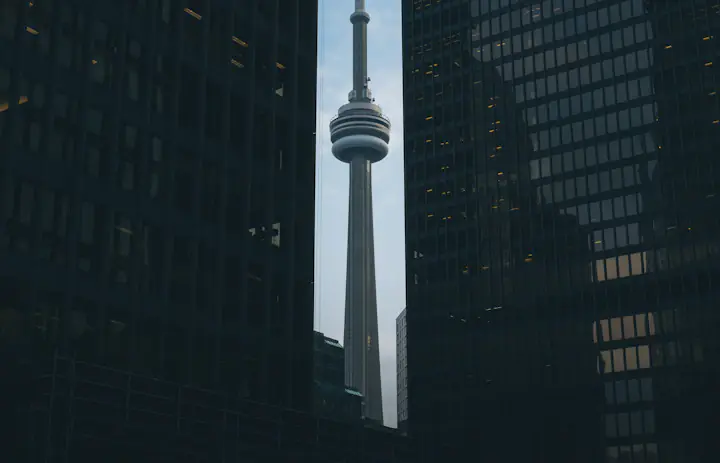 Toronto's CN Tower among downtown glass office towers