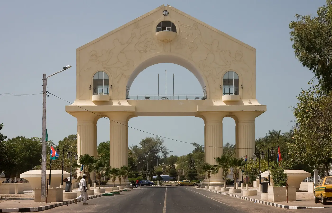 Arch 22 spanning a road in Banjul, The Gambia
